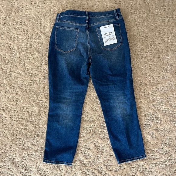 NWT Frame Jeans Le Sylvie Crop High Rise Straight Fit Size 33 - Picture 2 of 6